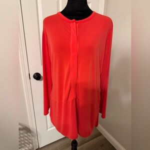 Lauren Ralph Lauren Long Sleeve Red Tunic Top